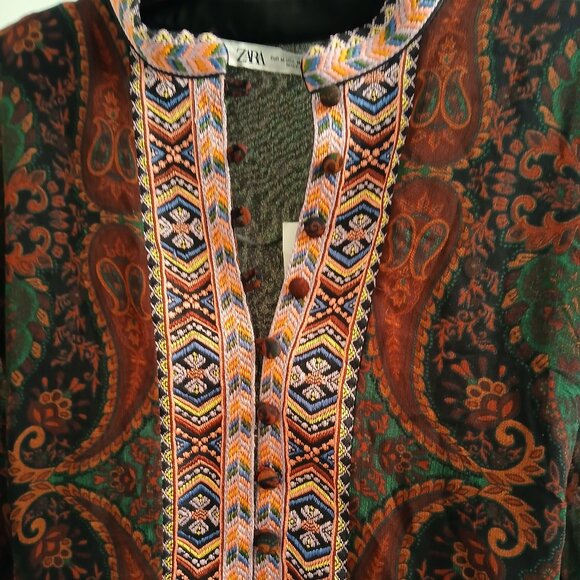 Zara Embroidered Sepia Dress - Picture 8 of 9